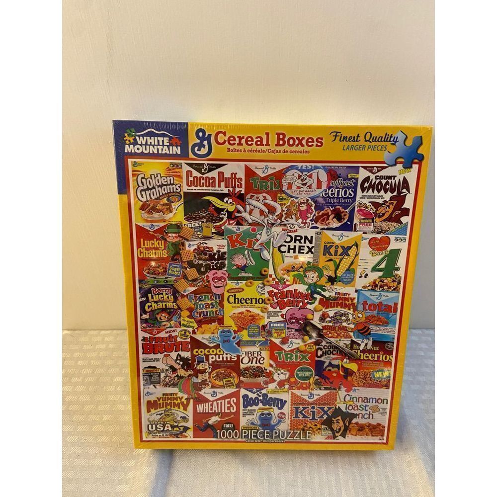 White mountain 1000 puzzle cereal boxes new sealed‎